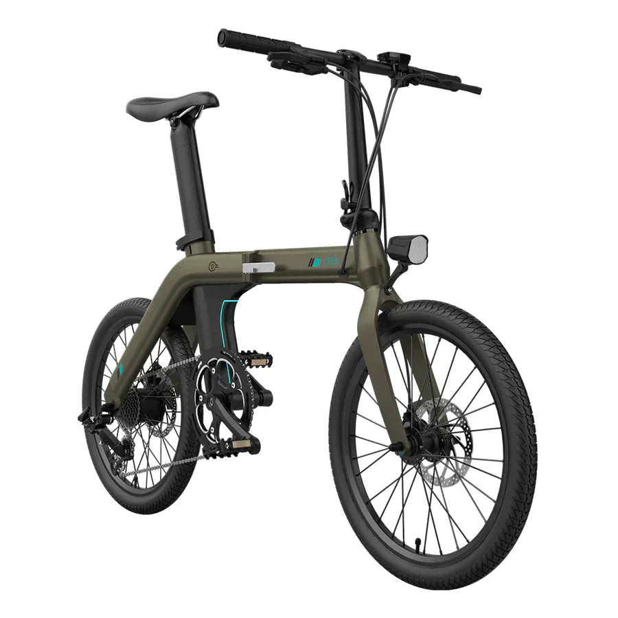 FIIDO D21 Folding Electric Bike with mudguard and light - Pogo Cycles available in cycle to work